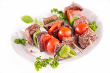 grilled meat with vegetables
