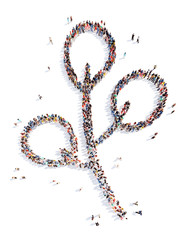 people in the shape of a flower, and ecology.