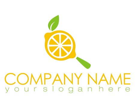 lemon orange fruit logo image vector