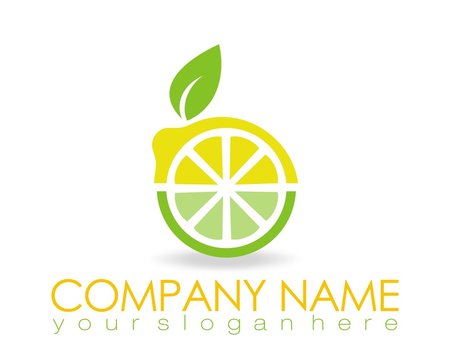 lemon orange fruit logo image vector