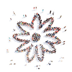 people in the shape of a flower, and ecology.