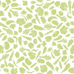 Photo sur Plexiglas Environnement naturel Modèle sans couture avec des légumes silhouette