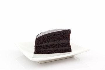 Chocolate cake slice.