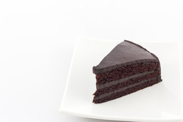 Chocolate cake slice.