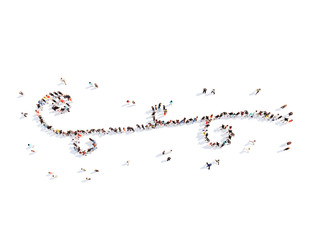 people in the form of calligraphic elements