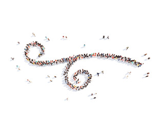 people in the form of calligraphic elements