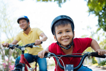 Boy on bicycle