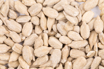 Bunch of pelled sunflower seeds.