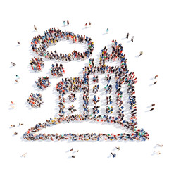 people in the form of  city.