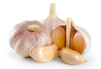 Garlic on a white background