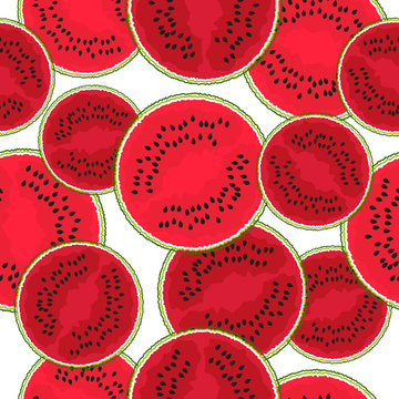 Seamless background with two shades of watermelons