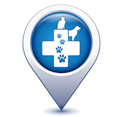 vétérinaire sur marqueur géolocalisation bleu