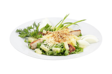 Salad with grilled chicken and vegetables