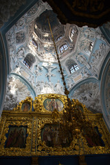 Fototapeta na wymiar View inside Blessed Virgin Mary Church in Dubrovitsy. Russia