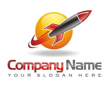 rocket plane airplane logo image vector