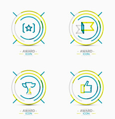 Award icon set, Logo collection