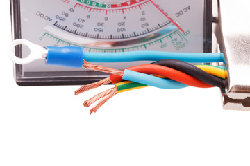 Closeup electric cable