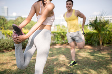 Fototapeta premium Stretching legs
