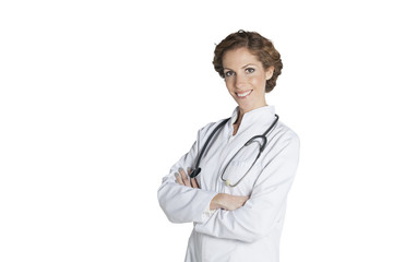 Fototapeta premium Portrait of cheerful female doctor.
