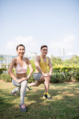 Exercising in the park