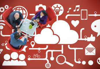 Fototapeta premium Social Media Social Networking Technology Connection Concept