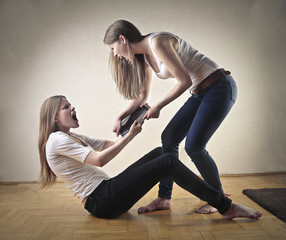Sisters fighting