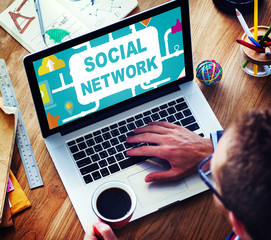 Social Network Online Society Connecting Social Media Concept