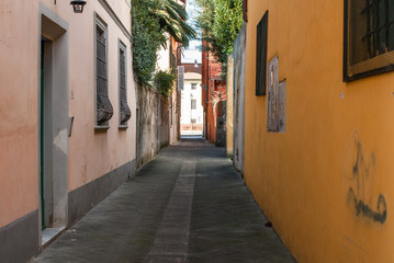 Fototapeta na wymiar Strada vuota, vicolo, via, centro storico, Pisa