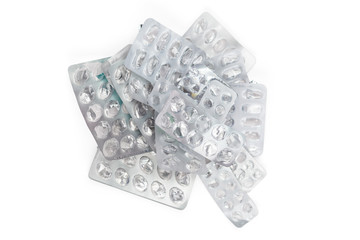 Package of pills, isolated on white. Healthcare concept.