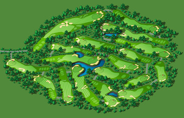 Obrazy na Plexi  Układ pola golfowego