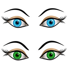 Blue and green female eyes
