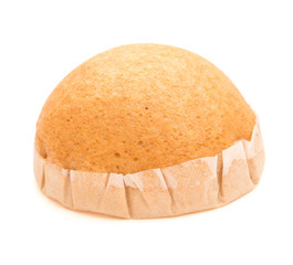 homemade golden bread on white with clipping path