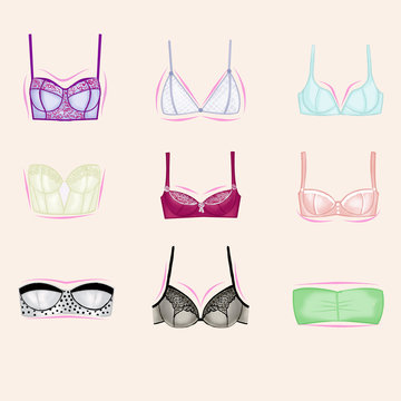 Fashion illustration - form and fitting of different bras