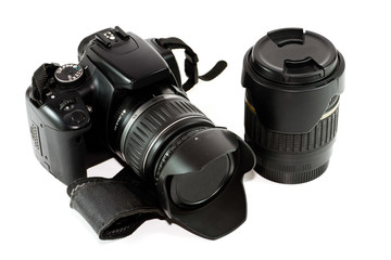 Spiegelreflexkamera mit Objektiv