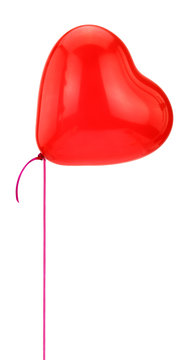 Red Heart Balloon Isolated On White Background