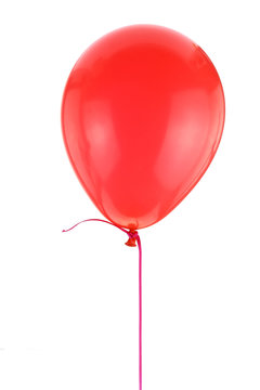 Red balloon isolated on white background