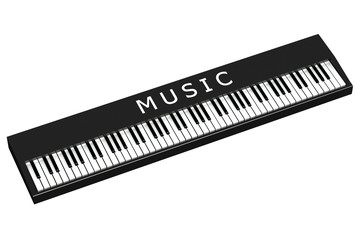 Fototapeta premium Black piano with word music