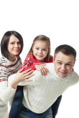 portrait of happy young family