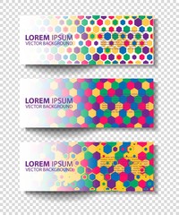 set of colored vector rectangular banners