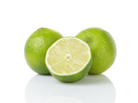 fresh lime fruits Isolated on white