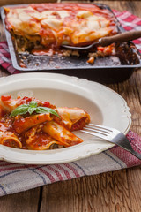 Lasagna with beef .Italian cuisine