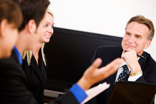 Business: Manager Amused By Discussion