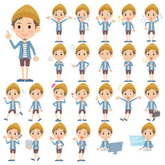 ジャケハーパンニット帽男性