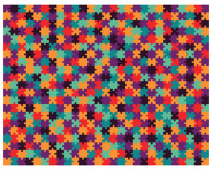 llustration of colorful shiny puzzle, separate parts