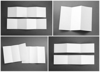 blank white folding paper flyer