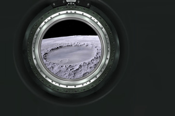 Naklejka premium Moon, Mars of alien planet landscape.