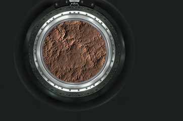 Moon, Mars of alien planet landscape.