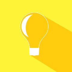 Incandescent light bulb icon.  Isolated on stylish color