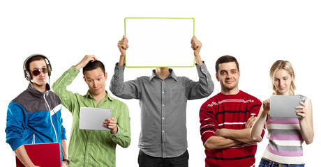 Male With Write Board In His Hands