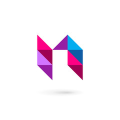 Letter N mosaic logo icon design template elements